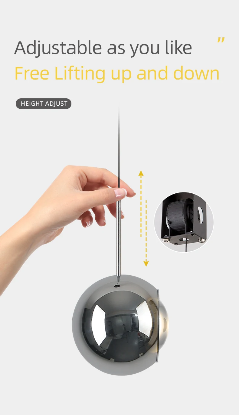 Aisilan 2023 New Dining Round Adjustable Lens Pendant Lights Kitchen Hanging Fittings
