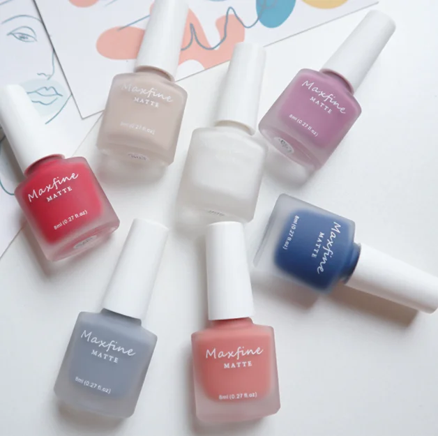 Индивидуальная этикетка, бутылка матового лака для ногтей, органический экологически чистый легко отслаиваемый и Быстросохнущий лак для ногтей на водной основе