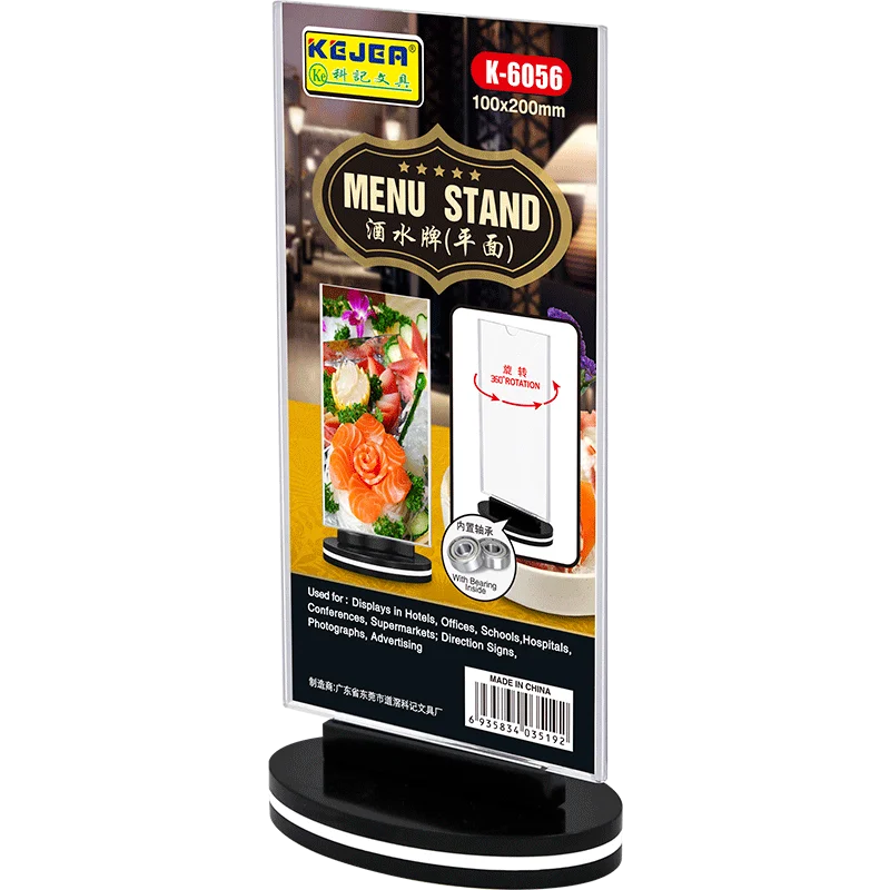 Kejea 360 Degree Rotation Table Stand Menu Holder Acrylic Holder Water