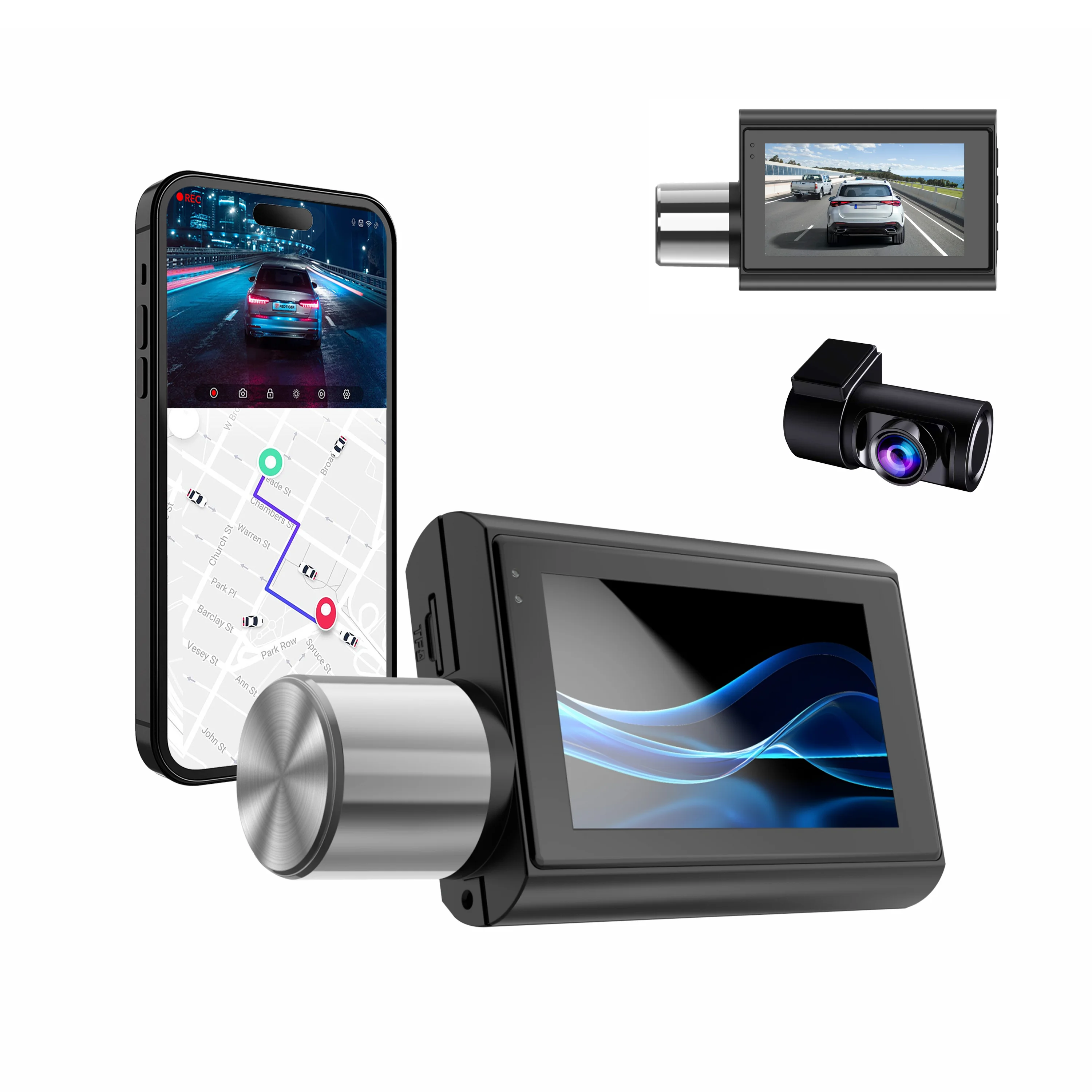 Coview nová 4k palubní kamera vpředu a vzadu 4k DVR 1,47 palcový dvouobjektivová černá skříňka F1.8 s minimální velikostí, nezakrývá výhled řidiče