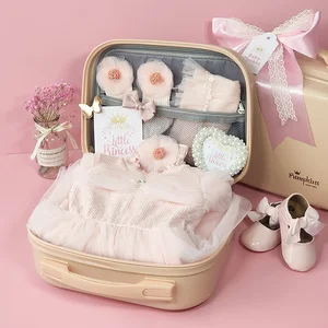 Baby Item Gift Box Casual Pink Zipper-Closure Clothing Set New Born Baby Gift Set