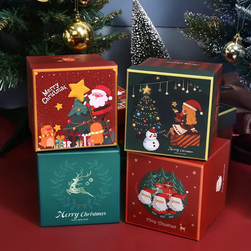 Christmas Nesting Gift Boxes Elegant and Fun Santa Designs Hard Christmas Boxes Perfect for Wrapping Presents or Xmas Decor