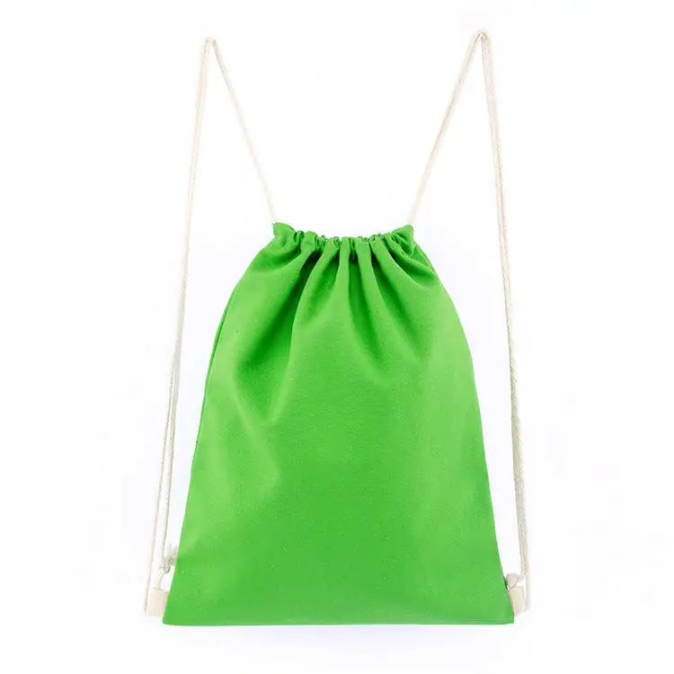 Manufacture Customized Canvas Cotton Waterproof Outdoor Travel Casual Sports Drawstring Backpack details