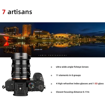 7Artisans 10mm F2.8 Full Frame Manual Focus Camera Lens 8 Groups 11 Elements Fish-Eye Len for E/L/Z/R-Mount Camera Lens detail image