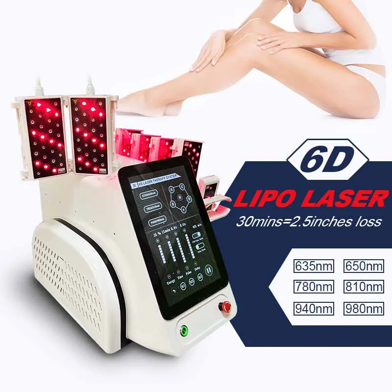 Intelligent 6D Lipolaser Fast Slimming Lipo Pads Lipolysis 650nm Red Light  Therapy Body Shape Fat Dissolving Weight Loss Machine