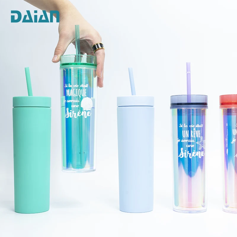 Пластиковый стакан 16 унций с логотипом под заказ тонкая