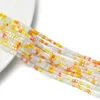 Cuentas cuadradas de cristal de 2 mm en colores mixtos - Serie Naranja