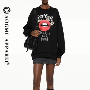 Haute Couture Fashion Ladies Autumn 100% Cotton Digital Printing Full Sleeve O-Neck Casual Sweater