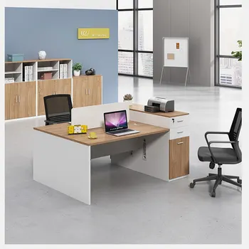 modern wooden office desks with cabinet workstation mfc office furniture  Desk for staff