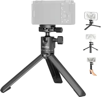 SmallRig Portable Mini Desktop Tripod, Aluminum Alloy Compact Small Tabletop Tripod with 360 Ball Head, 1/4 Screws Quick