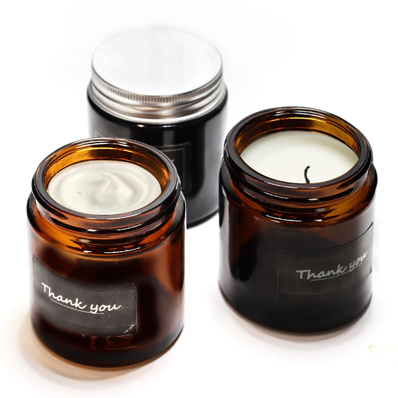 6pcs Glass Candle Jars With Lid Wholesale Empty Candle Container 100 ...