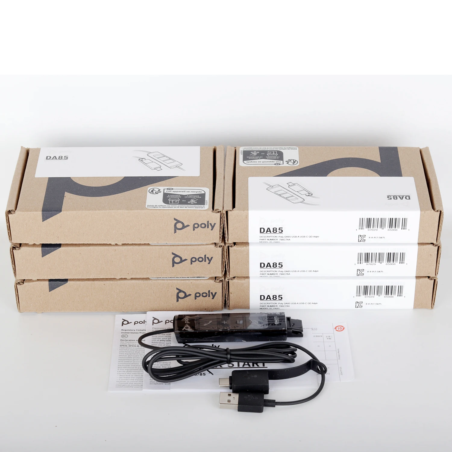 Poly DA85 USB-A/USB-C Digital Adapter - Call Center Headset Adapter With Acoustic Protection