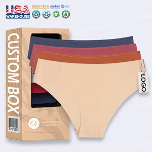 Custom Logo Wholesale Women Comfortable Spandex Seamless Ice Silk Underpants Customized Lady Underwear Solid Seamless Panties