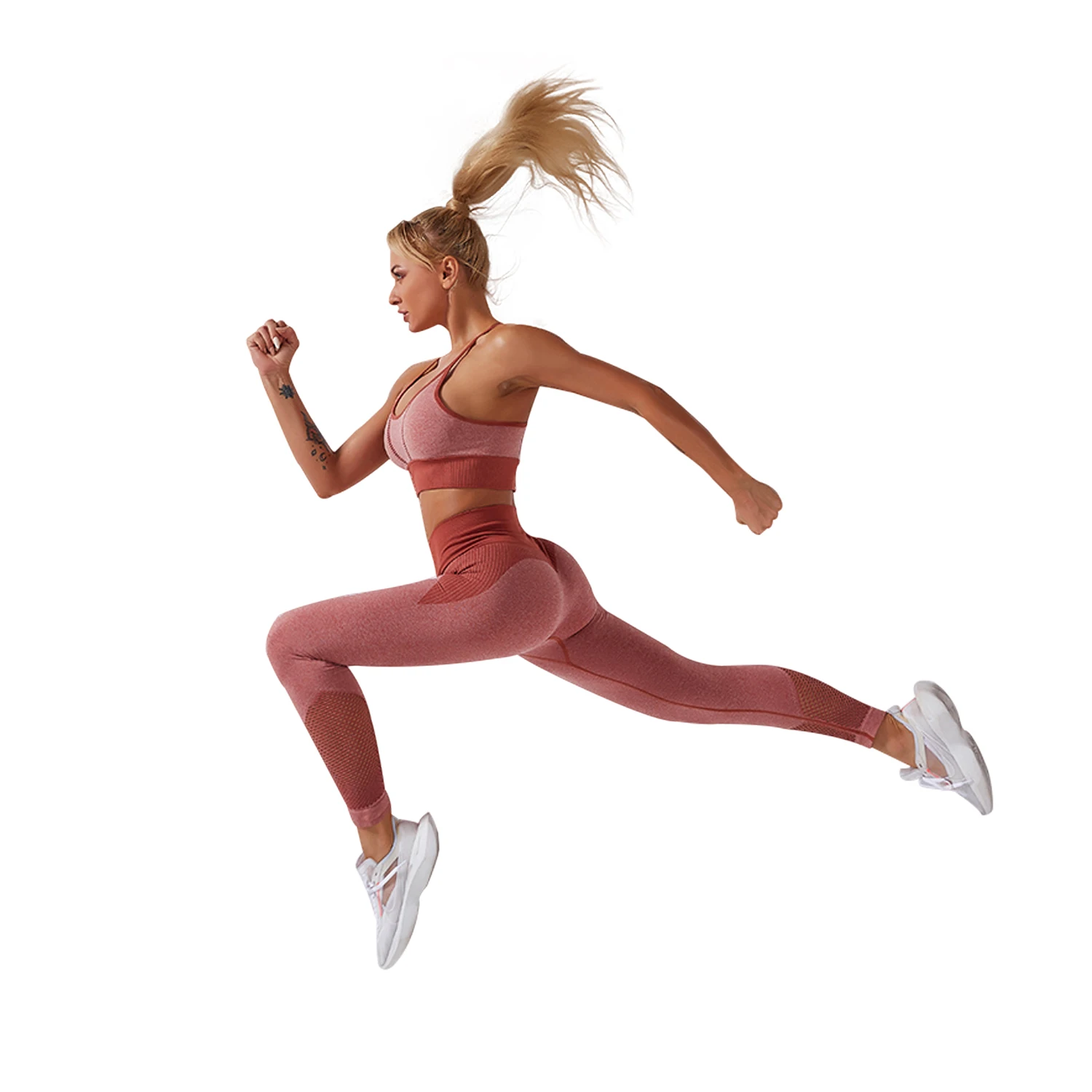 Fashion Gym Yoga Set Two Piece Workout Fitness Leggings Sport Wear For Women