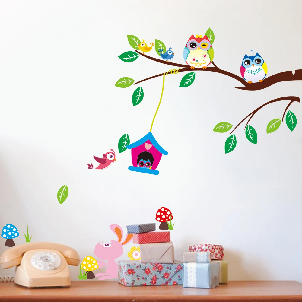 Jungle Monkey Tree Climbing Wall Decals PVC Vine Leaves Stickers for Baby Nursery Kids Room Living Room Wall Art Decor