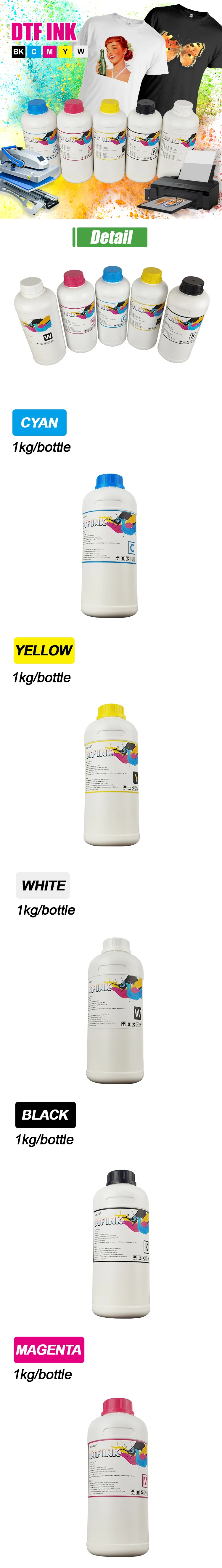 Qingyi Cmyk White Dtf Inks 1000ml Per Bottle Direct To Film Inkjet