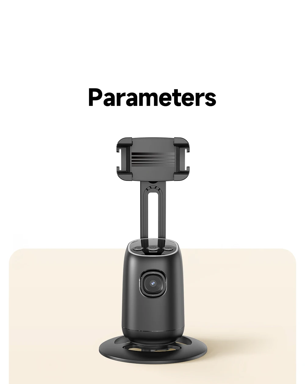 P05 AI Intelligent Tracker 360 Degree Rotation Portable Ai Face Tracking Tripod with Dual Cold Shoe Ports