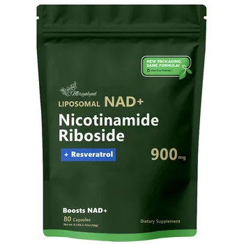 Top Rated NAD+ Supplement 900MG - Nicotinamide Riboside, Liposomal Resveratrol, Quercetin - 80 Capsules - Bag Pack