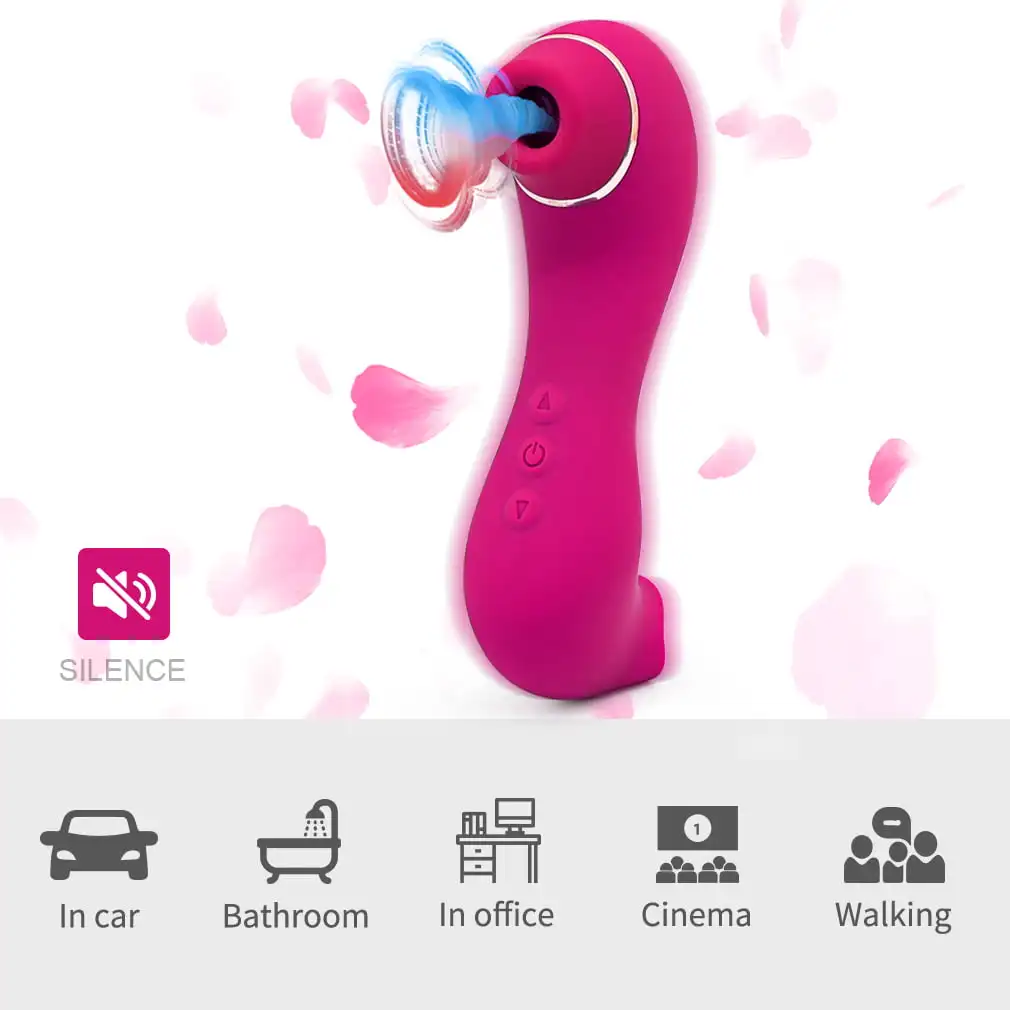 Rechargeable 2 In 1 Clitoral Sucking Licking G Spot Stimulator Suction Tongue Female Sex Toy