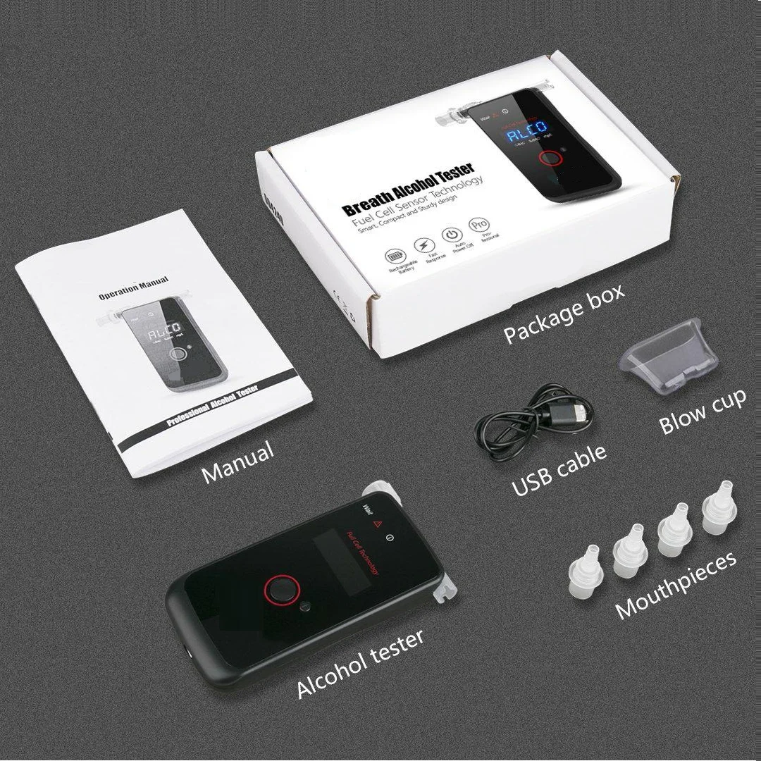 Alcohol Breath Tester Breathalyzer Fuel Cell Sensor with Wireless Printer
