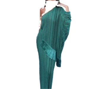 Hot Selling Elegant Casual Maxi Natural Waistline Eco-Friendly Tassel Diagonal Shoulder Printed Long Skirt Dress