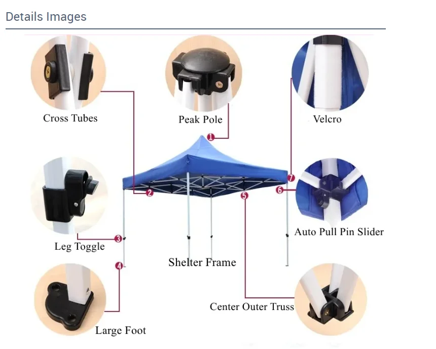 Custom Folding Tent 10x10 Pop Up Canopy Tent Market Promotional Gazebo ...