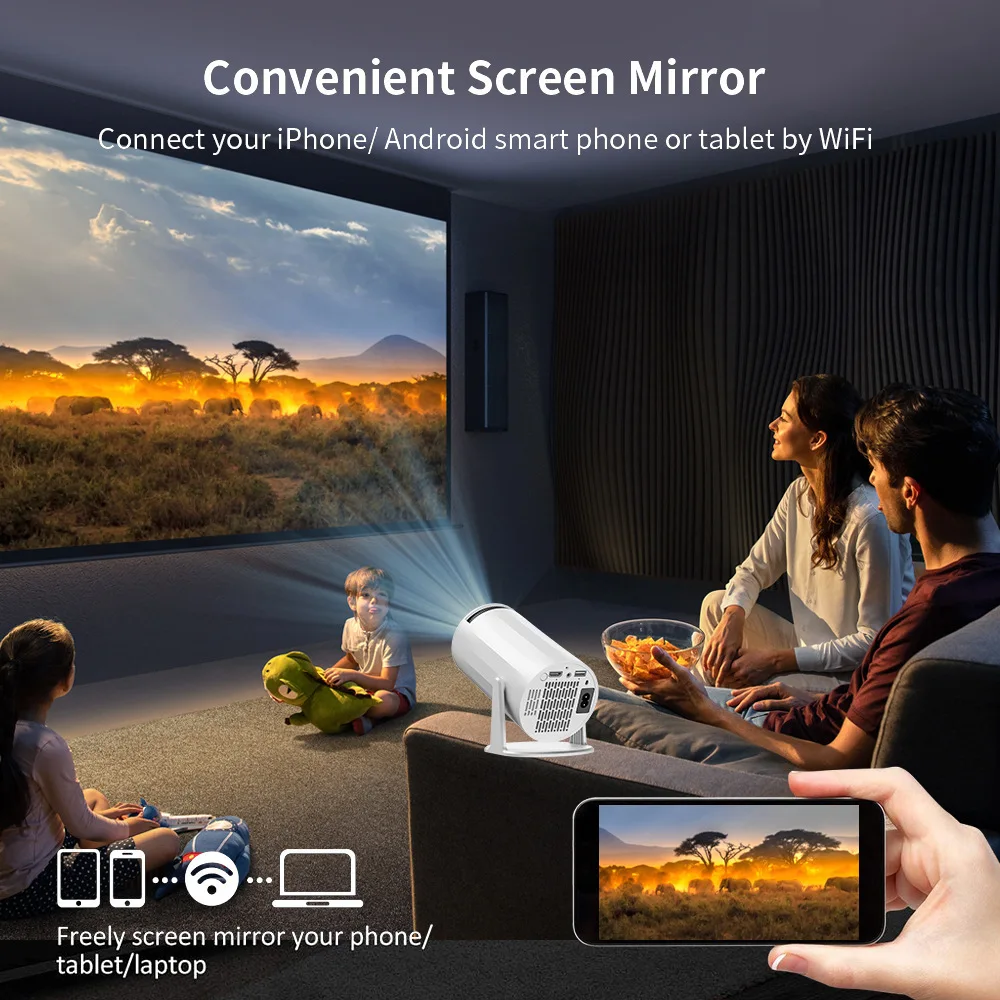 Hot Selling 4K Portable Mini Projector H96 MAX K6 Android 11