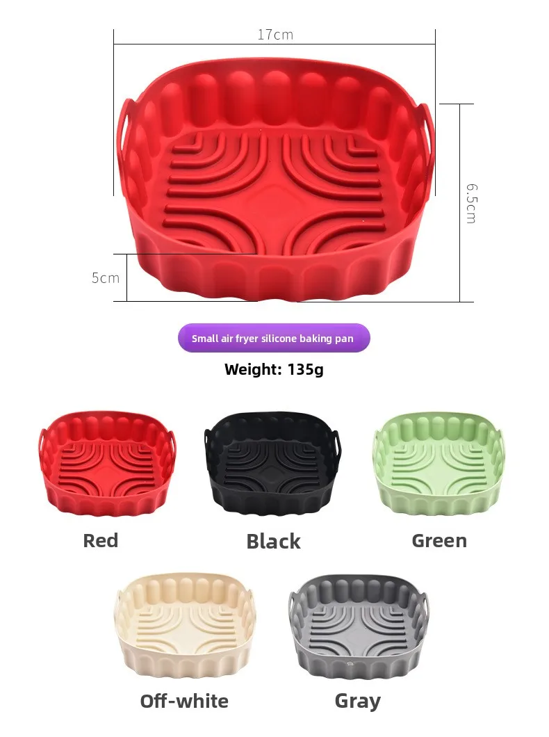 Household Square Thick Air Fryer Silicone Baking Tray Premium Quality Dish and Pan for Baking & Frying factory