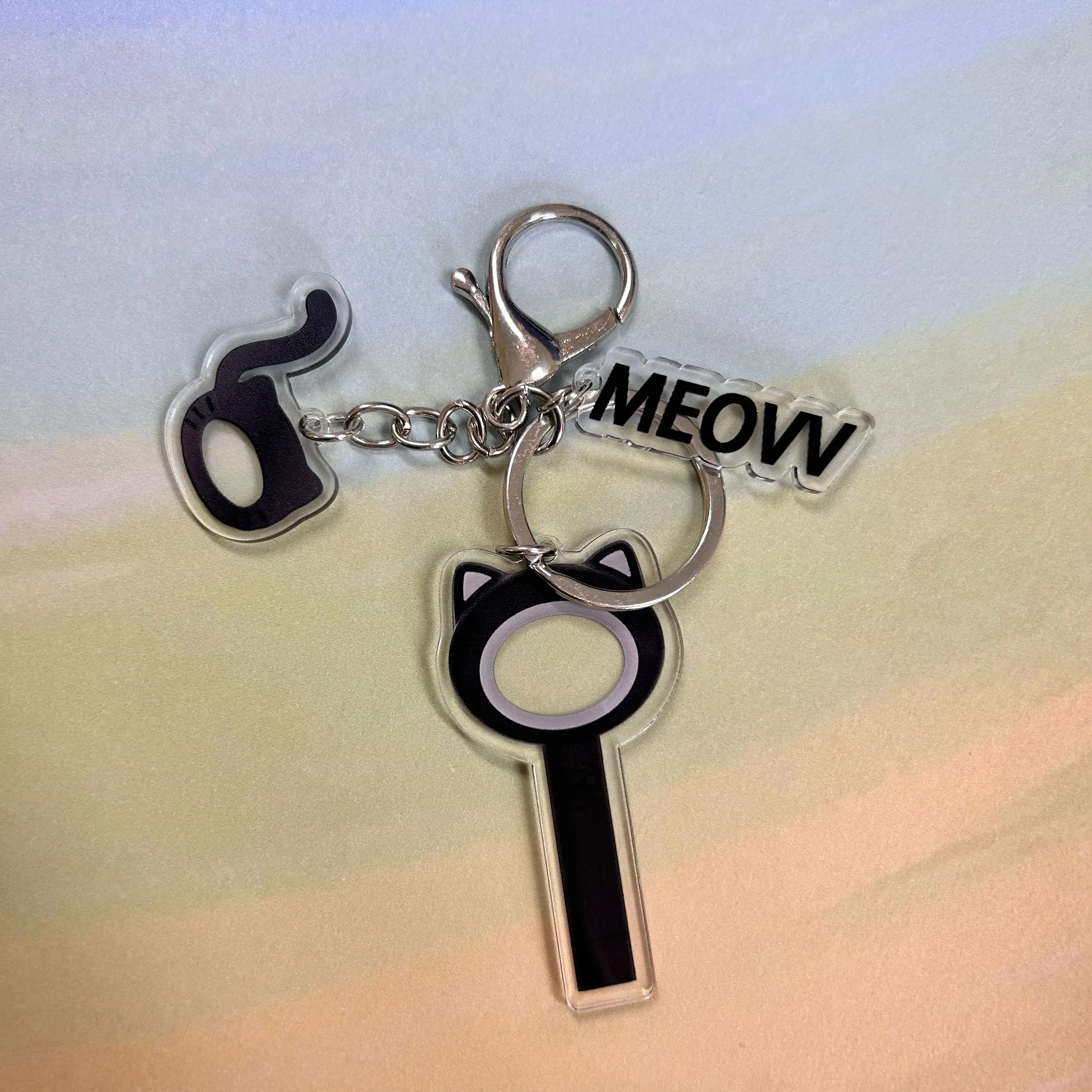 KPOP MEOVV Keychain Bag Charms Pendant Accessories Cat Claw Light