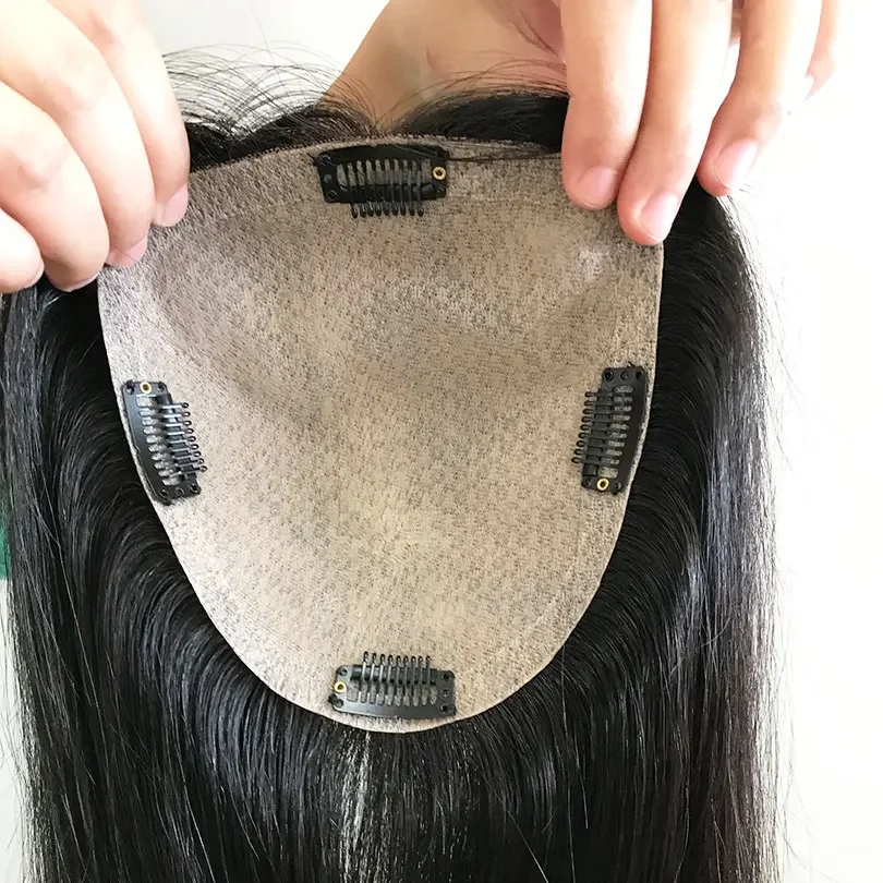 15x16cm Virgin Human Hair Silk Top Injected Skin Base Toupee Natural Scalp Hairpiece for Women_voghion.com