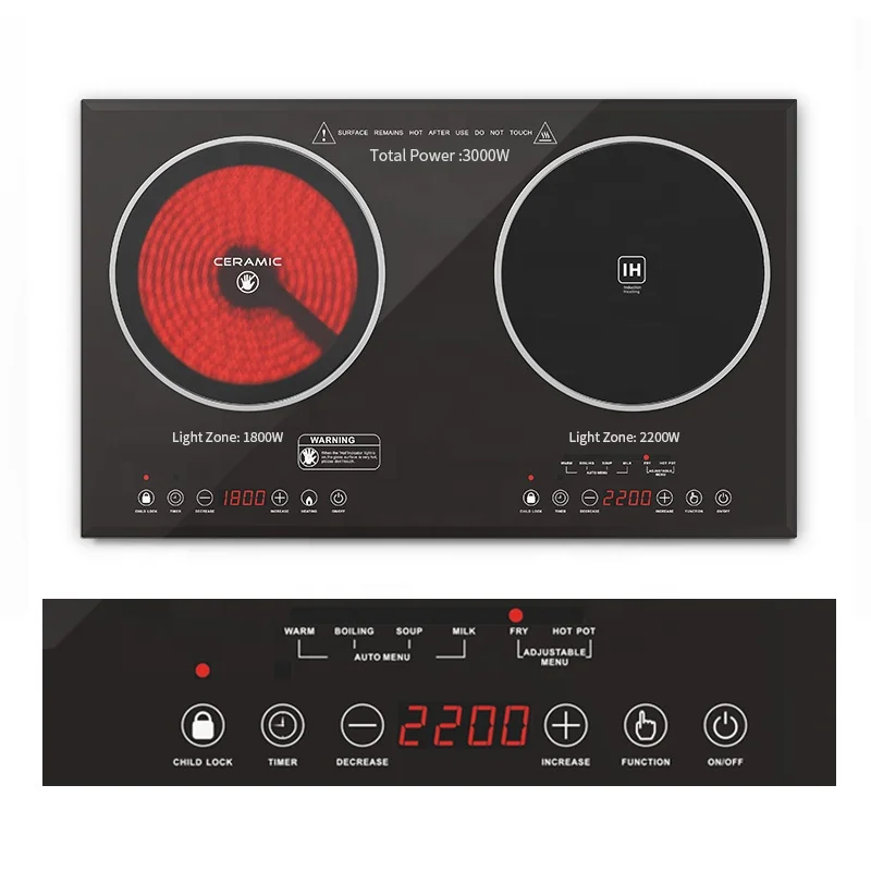 Customized 3100W Induction Plate Built-in Cooktop 2 Electric Stove Induction Hob Double Induction Cooker