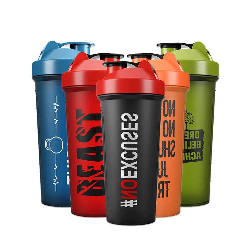 Wholesale Logo Printed Giveaways BPA Free Tumbler Tritan PP Plastic water  bottle fitness gym bottle Protein Shaker Cup