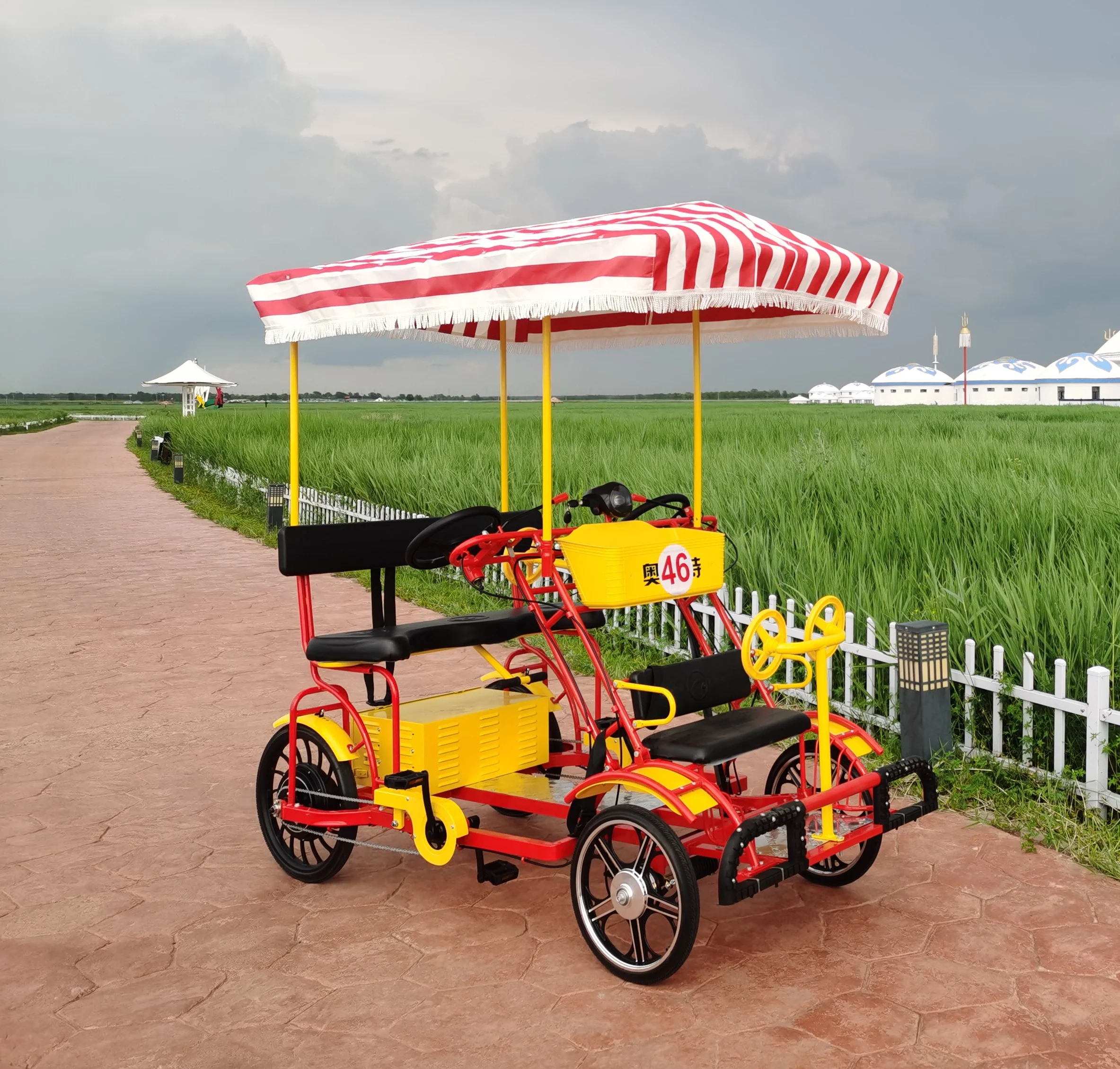 Seats Electric Pedal Assistant Tandem Bike for Rent - Main Image