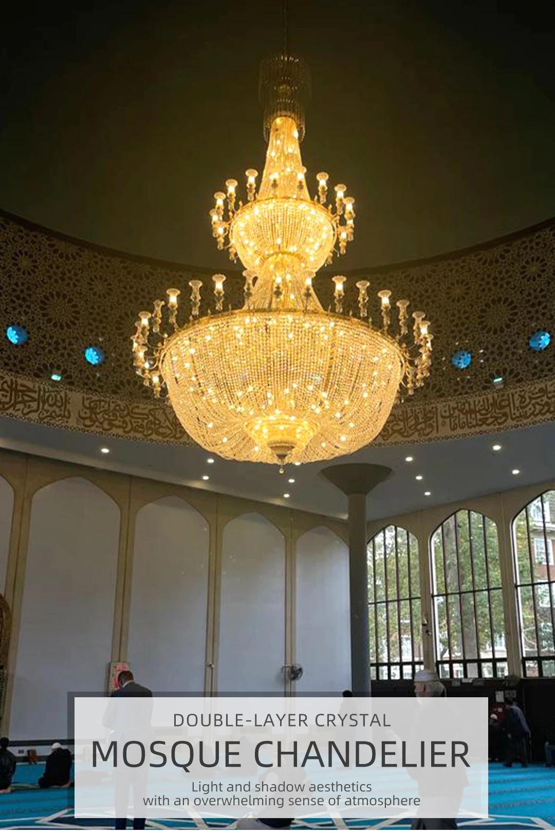 cpl 007 bespoke luxury crystal mosque chandelier  grand islamic led lighting for masjid prayer hall-0