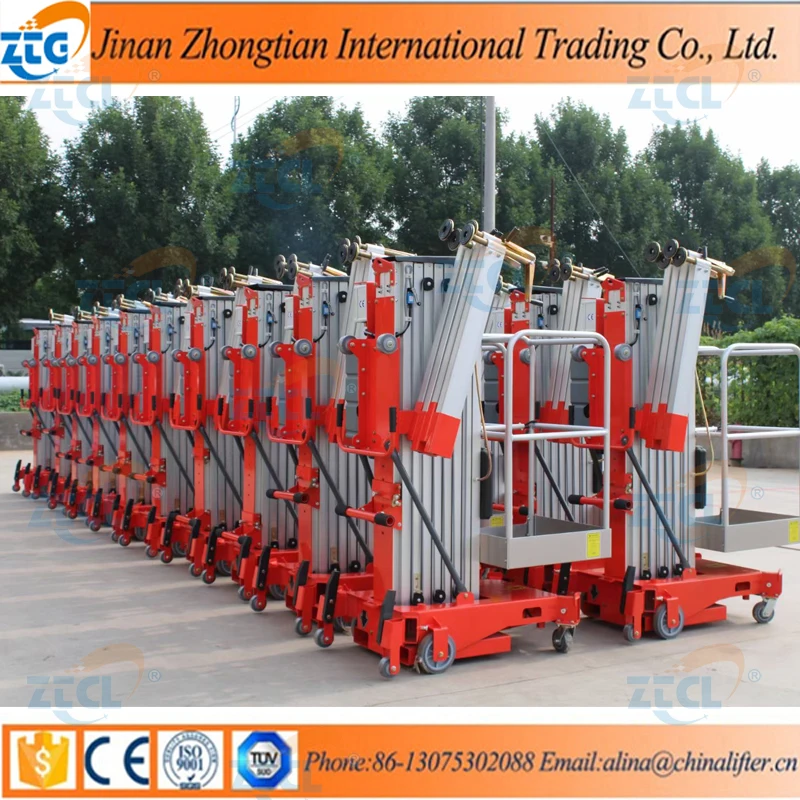 6m 100kg Hydraulic Small Home Elevator Aluminum Platform Ladder Lift