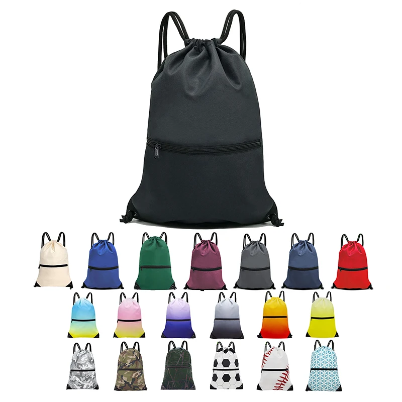 Holyluck High Quality Waterproof Drawstring Backpack Sport Gym Sack Pack Bag 300D Polyester Draw String Drawstring Sports Bags