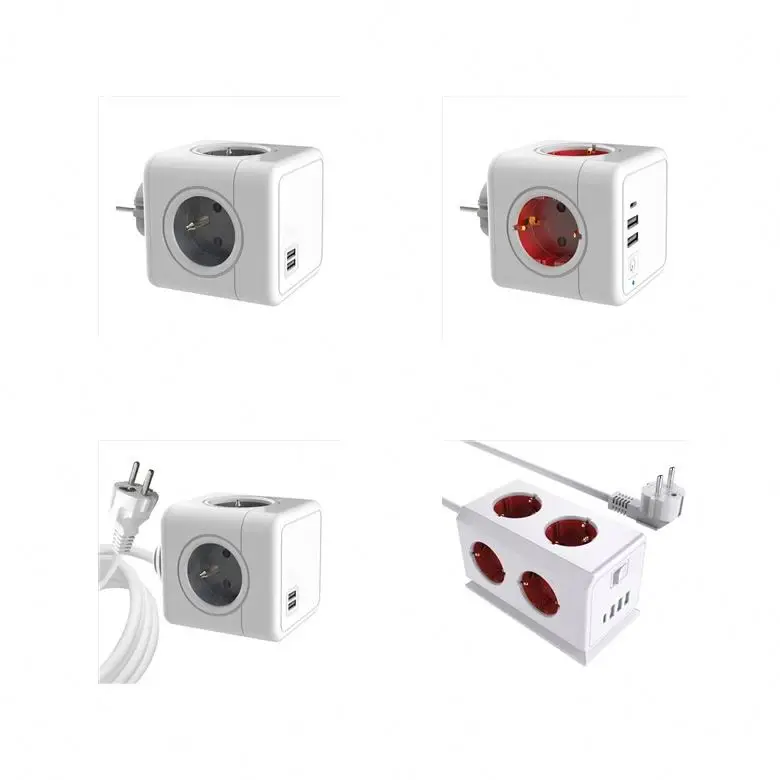 Bending Pivoting Surge Protector Flexible Power Strip Extension Cables Socket With USB Charging Ports