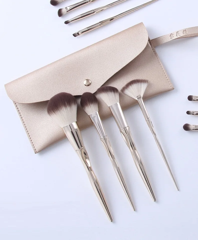 High Quality 11 Pcs Luxury Make Up Brush Set Tube Handle Customized