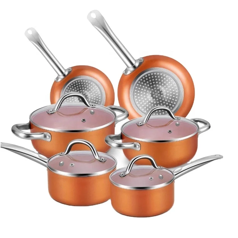 orange pot and pan set