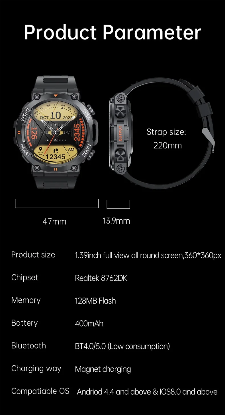 1.39 Inch K56pro Blood Pressure Smartwatch Phone Calling Smart Watches Music Player Men Smart Watch Phone for Boy (15).jpg