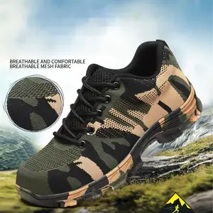 Women Men Lightweight Breathable Steel Toe Anti- Smashing Sports Work Safety Shoes Men's Safety Sneaker for Summer Winter