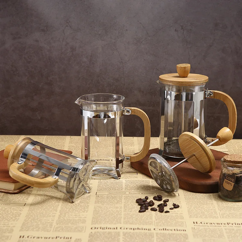 product 350ml gold and copper plating french press glass coffee pot-17