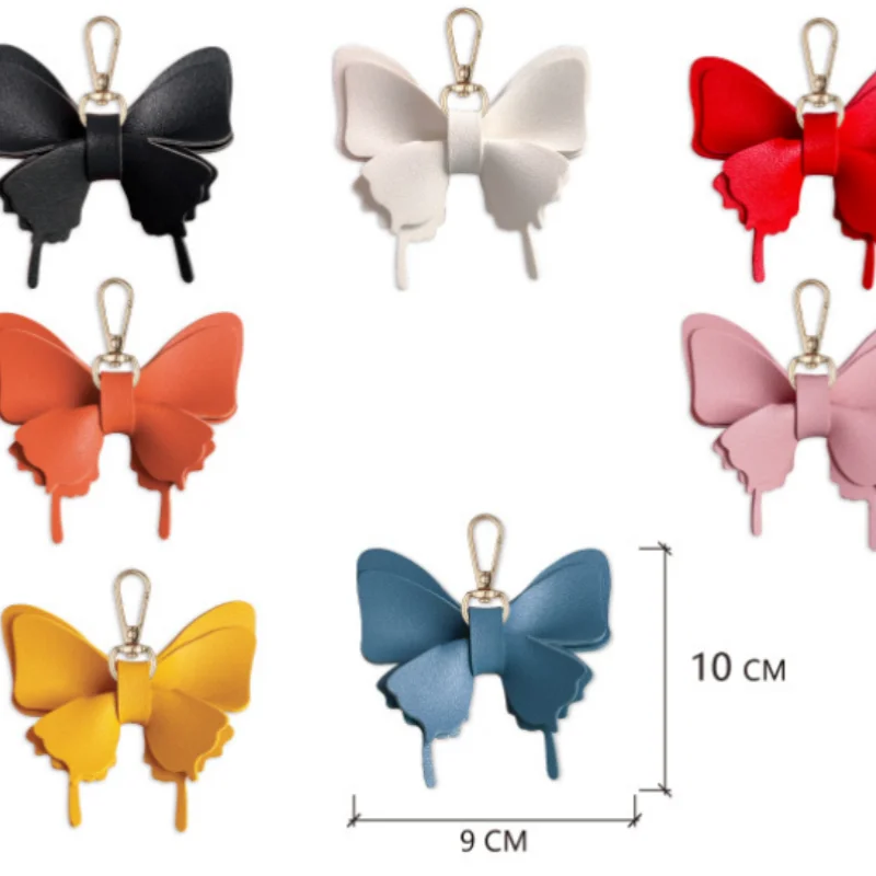 PU Leather Butterfly Shape Holder Creative Bag Charm Car Keychain Portable Case Key Organizer With Hook_voghion.com
