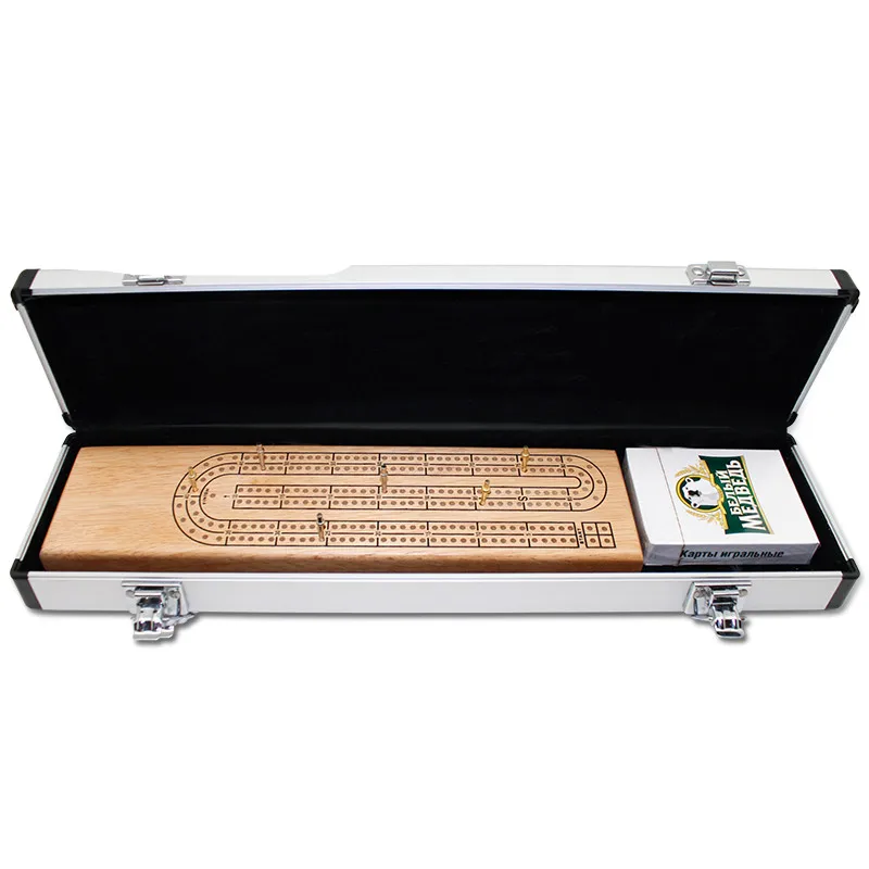 Набор Cribbage с премиальными картами и металлическими колышками в металлической коробке