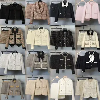Wholesale luxury unique vintage women's suits Women's tweed Jacket Shorts Fall suits Women's suits two piece sets