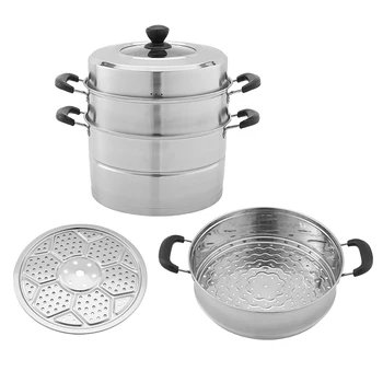 DaoSheng Cooking Couscous Pot Kitchen Cookware Stainless Steel 3 Layer Cooking Food Steamer Multi Food Steamer