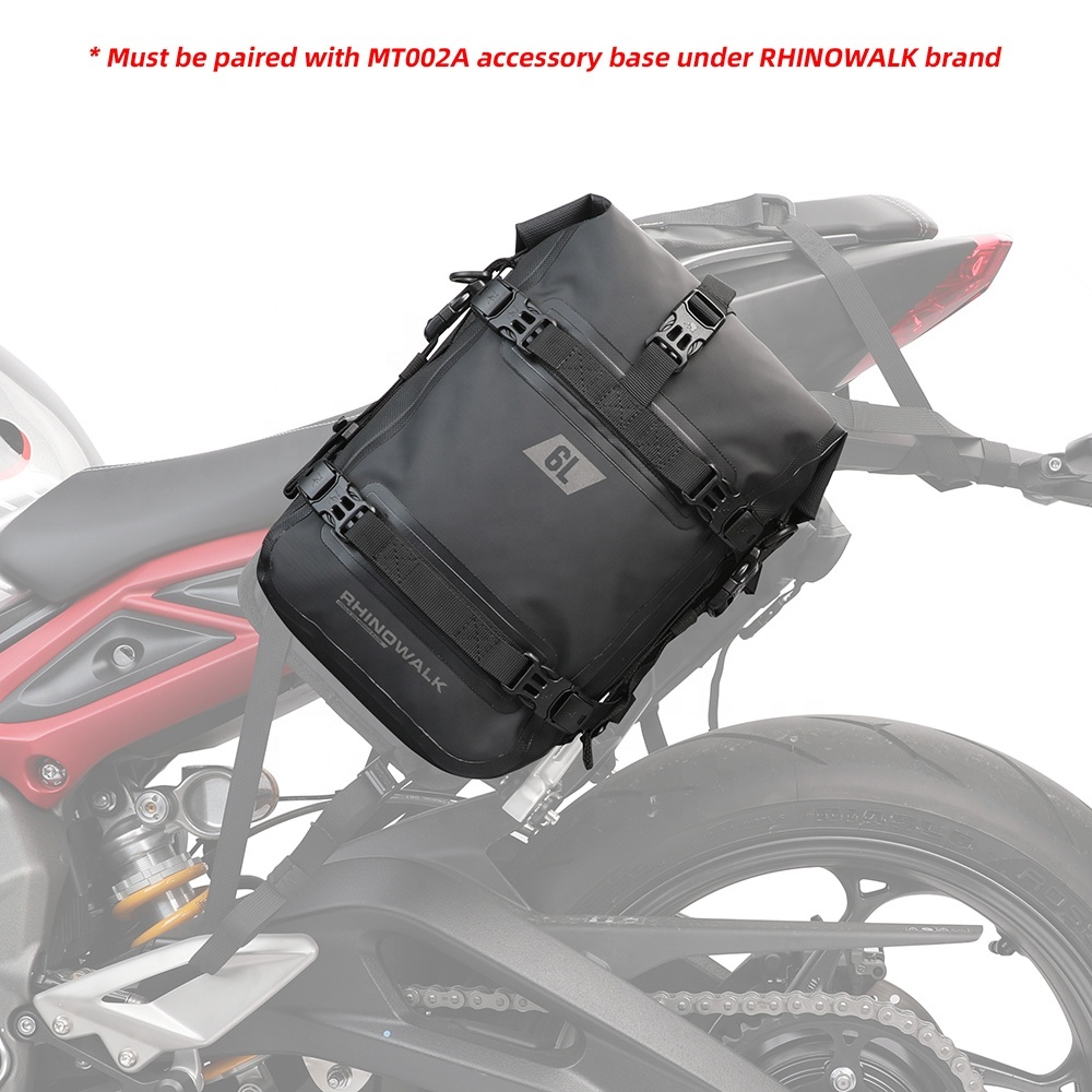 Rhinowalk Sac Pare-chocs Moto - Étanche, Système MOLLE - Noir - Rangement Latéral Accessoires
