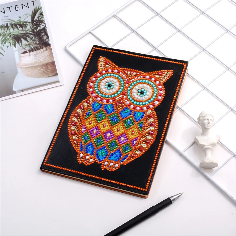 Leopard DIY Leopard Special Shaped Diamond Painting 50 Pages A5 Sketchbook Painting #Cr 