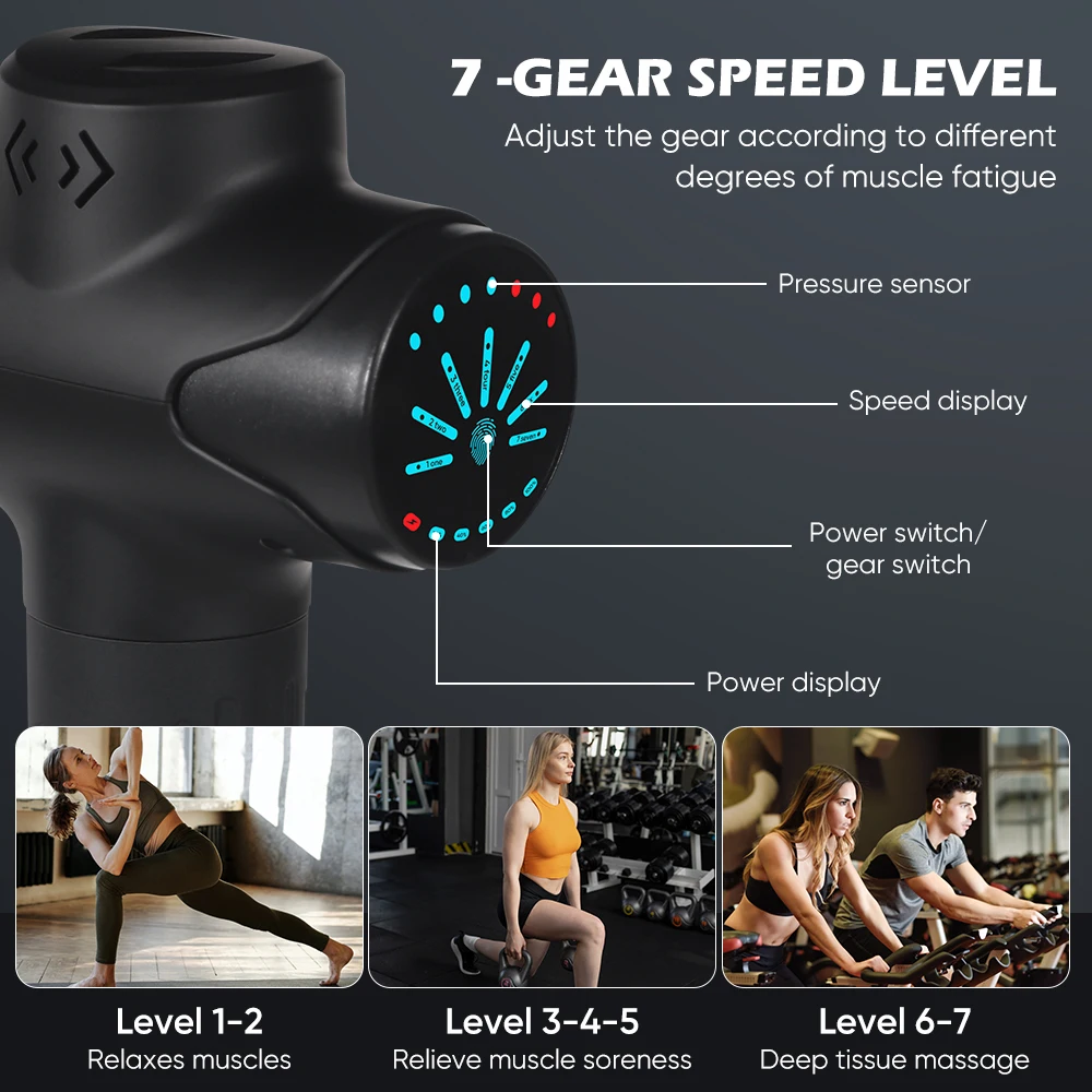 Deep Tissue Pistola Masajeadora Muscular Pistola De Percusión De