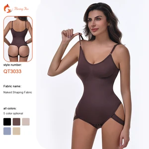 TJ Textile Women's Daily Wear One Piece Seamless Jersey Shapewear Breathable High Compression Firm Tummy Control Bodysuit Open